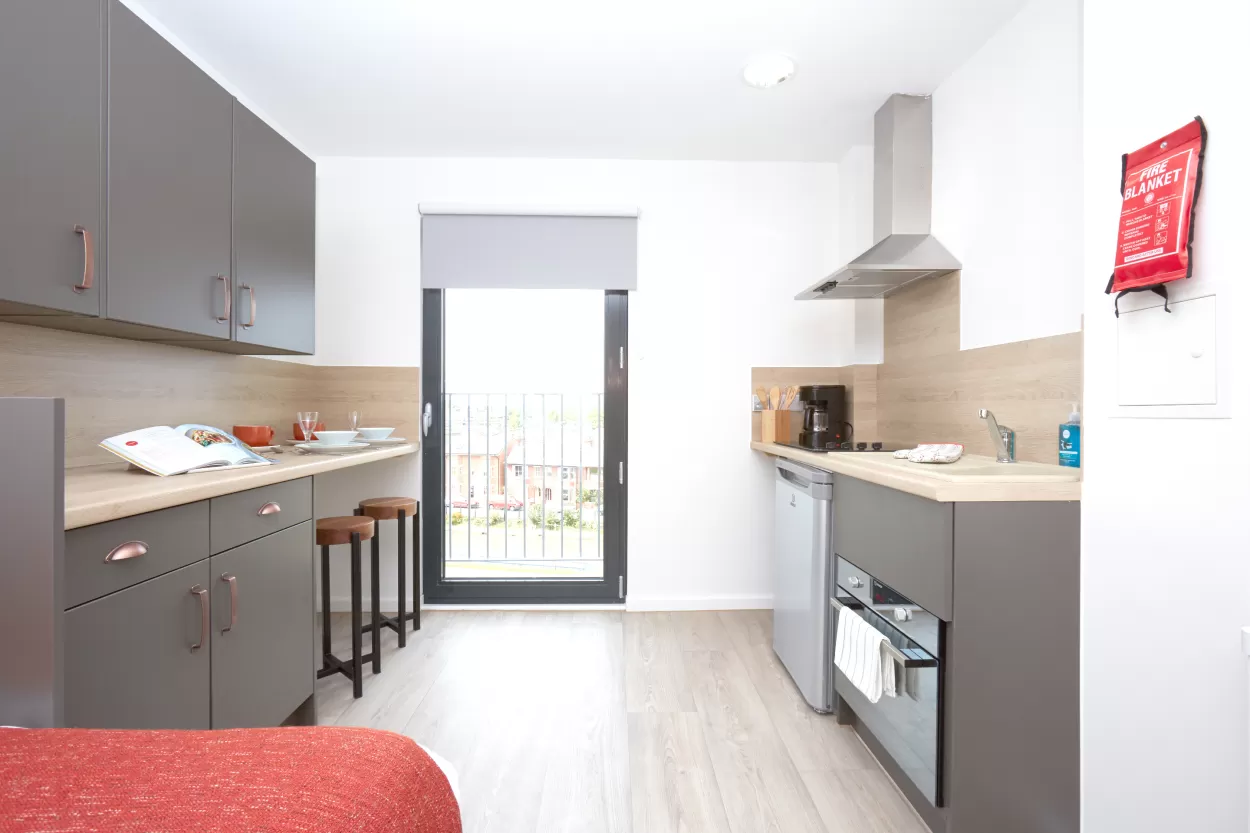 A kitchen shot of one of the residences used by ELC Chester.