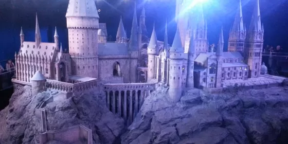 A photo of the enormous model of Hogwarts which was used for filming of the Harry Potter films. The photo was taken at the Warner Bros. Studio Tour in London – The Making of Harry Potter